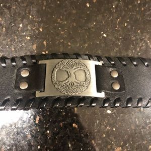 Tree of life black Leather Bracelet.